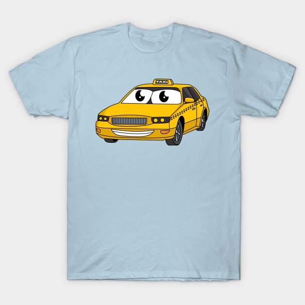 Cute yellow taxi fun cartoon illustration T-Shirt by Cartoons of fun